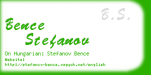 bence stefanov business card